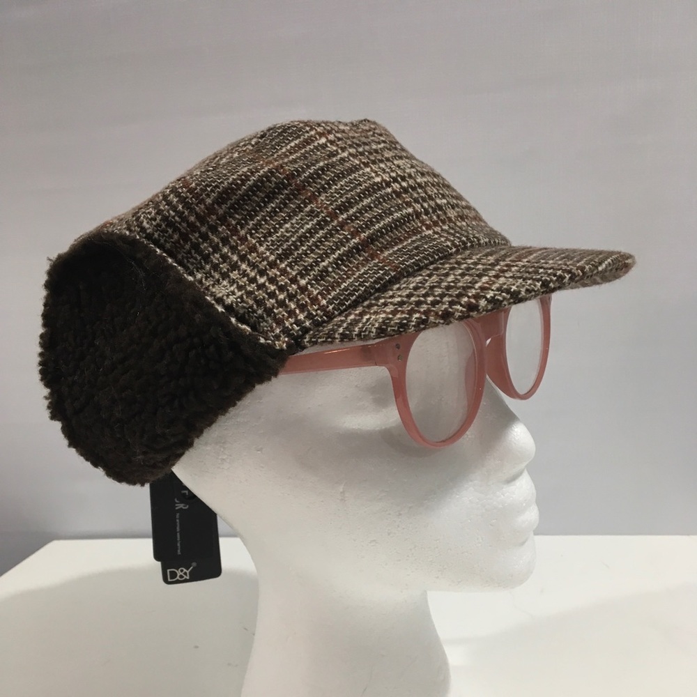 NWT David & Young Trapper Hat brown/faux fur ears